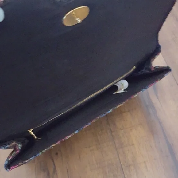 Vintage Lennox Bags Multicolor Embroidered Lace Envelope Clutch Evening‎ Bag - Picture 4 of 6